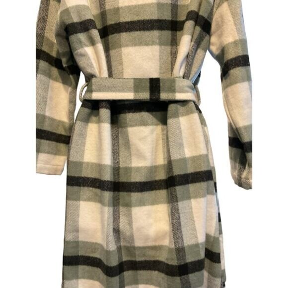 Carly Jean Los Angeles Plaid Belted Robe  80% Polyester & 20% Wool  Womens S - Picture 11 of 12